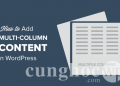 Cách tạo bố cục dạng nhiều cột trong bài viết WordPress mà không dùng code HTML