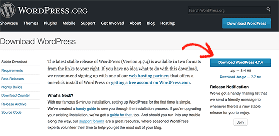 Tải xuống WordPress