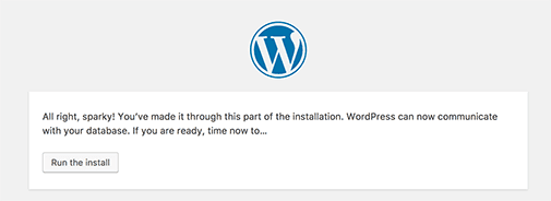 Chạy cài đặt WordPress