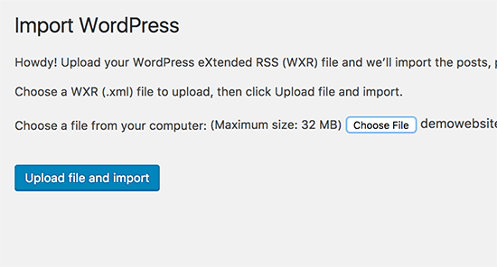Nhập tệp WordPress XML