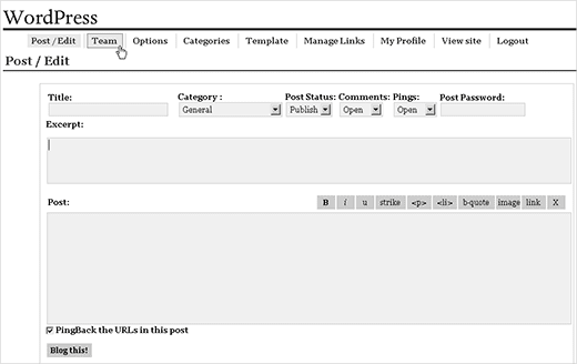 Phát hành WordPress đầu tiên