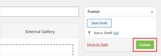 Nhấp vào nút Xuất bản để xuất bản thư viện của bạn, vì vậy bạn có thể sử dụng nó trên trang web của mình