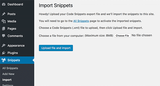 Import Snippets