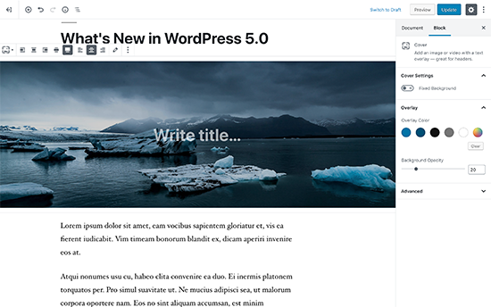 Trình chỉnh sửa WordPress mới có tên Gutenberg