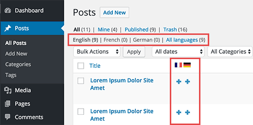 Creating multilingual content in WordPress with WPML