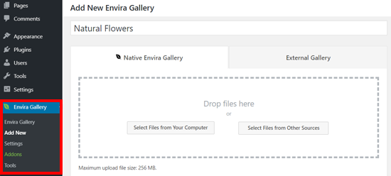Tạo một Thư viện mới với Plugin WordPress Envira Thư viện