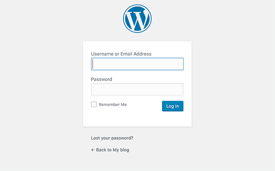Màn hình đăng nhập WordPress mặc định