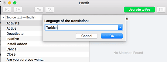 Chọn ngôn ngữ cho bản dịch của bạn