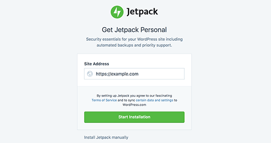 JetPack nhập địa chỉ trang web