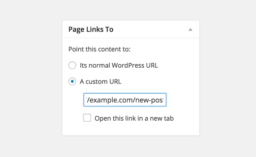 Adding redirect link in post editor